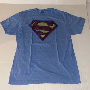 DC Comics Superman Distressed Graphic Large Short Sleeve Tee Shirt